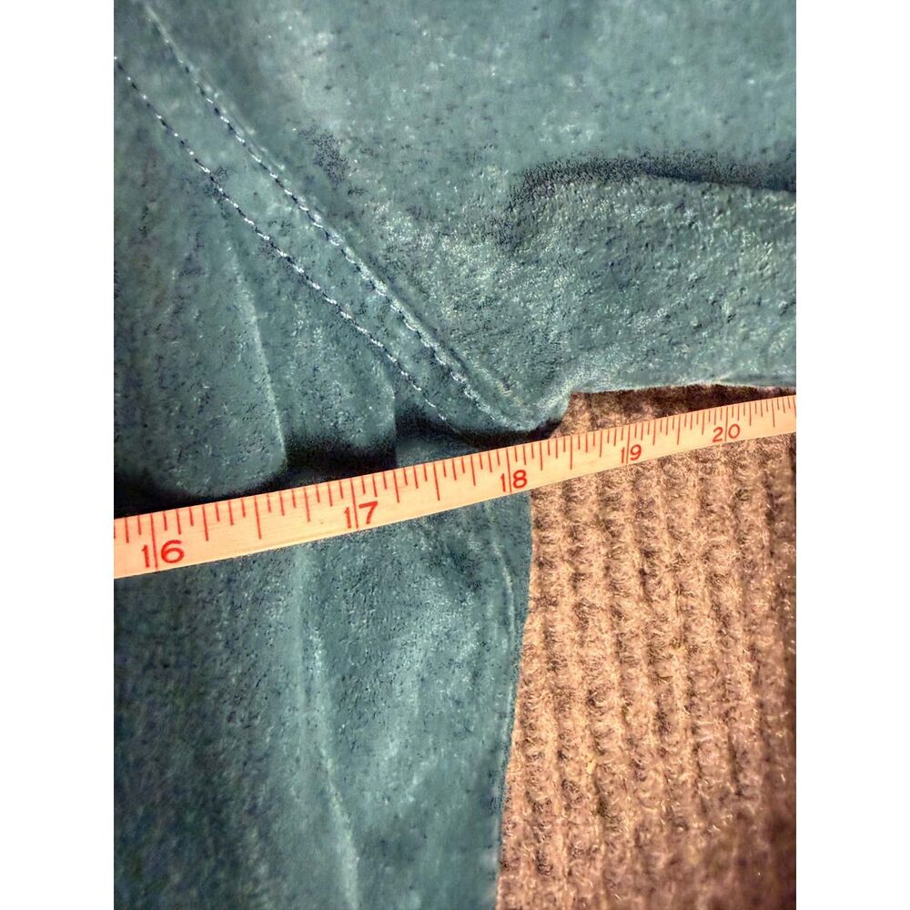 Vintage Dressbarn Teal Suede Leather Jacket - Size Large - Picture 9 of 10
